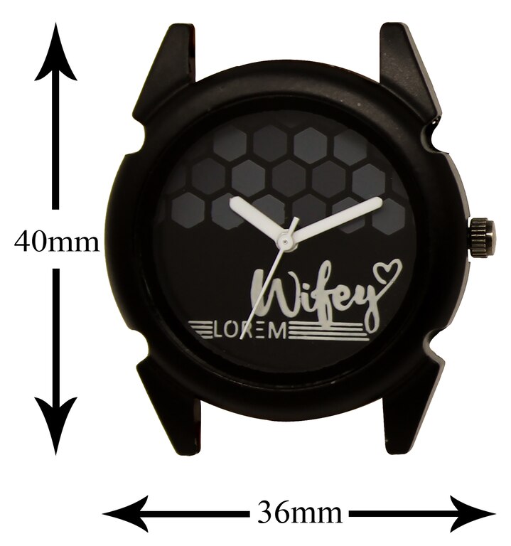 Lorem New Leather Strap Analogue Black Dial  Watch For Women